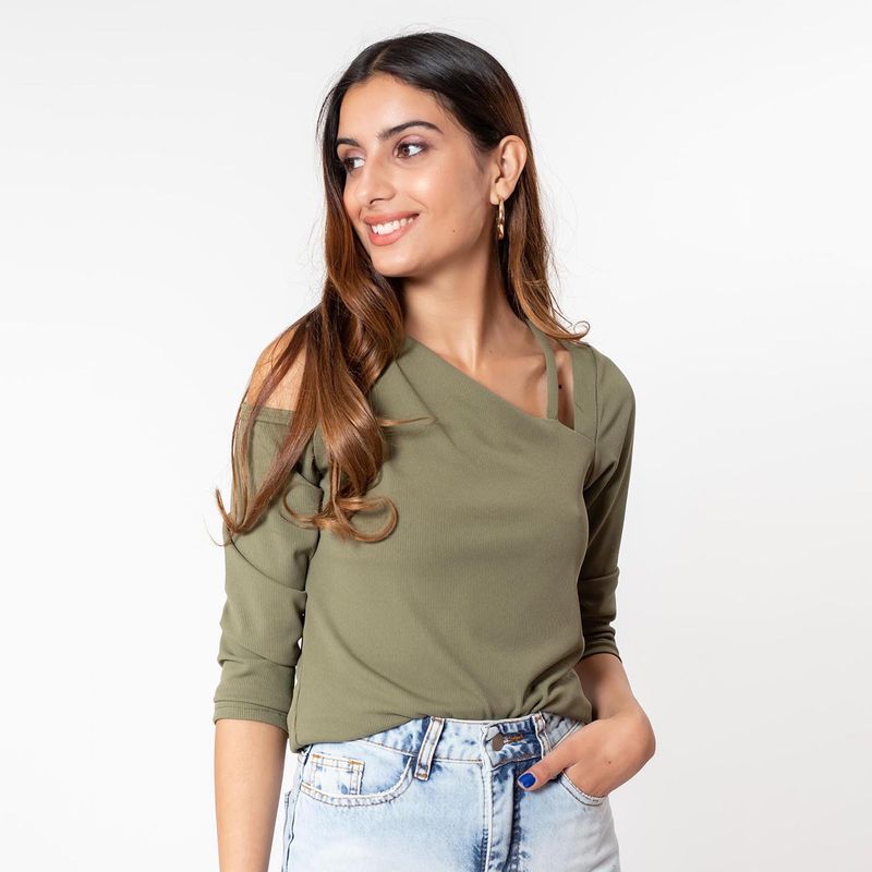 NATALIA SEGUEL - Polera Fatima Verde Musgo Natalia Seguel