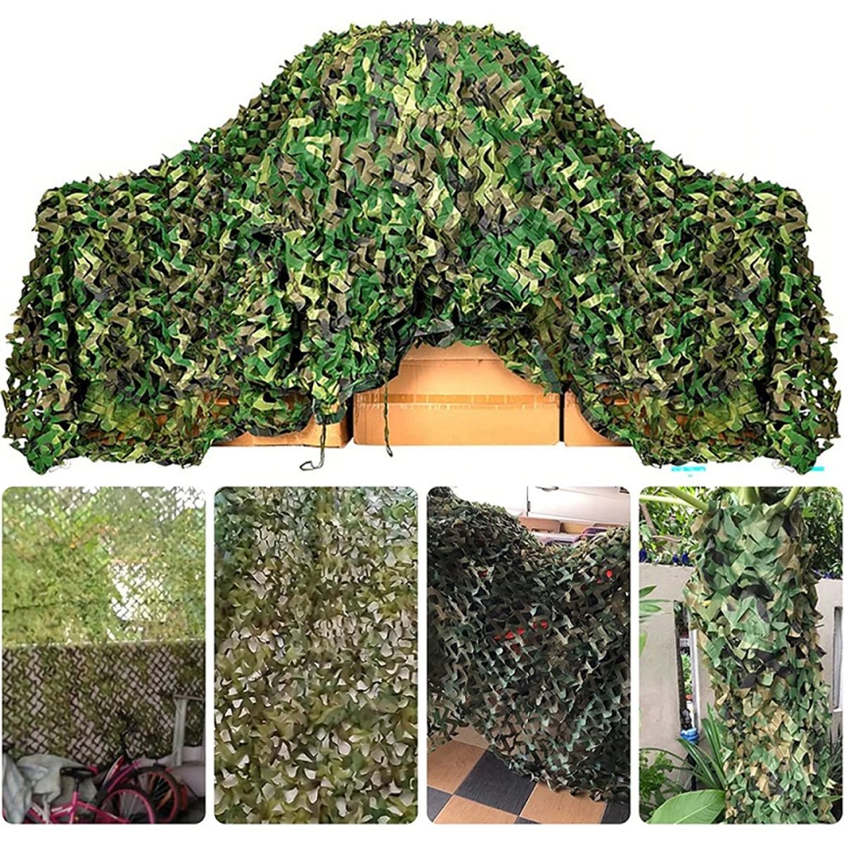 GENERICO - Malla camuflaje militar acoplable color verde da protección contra viento y sol