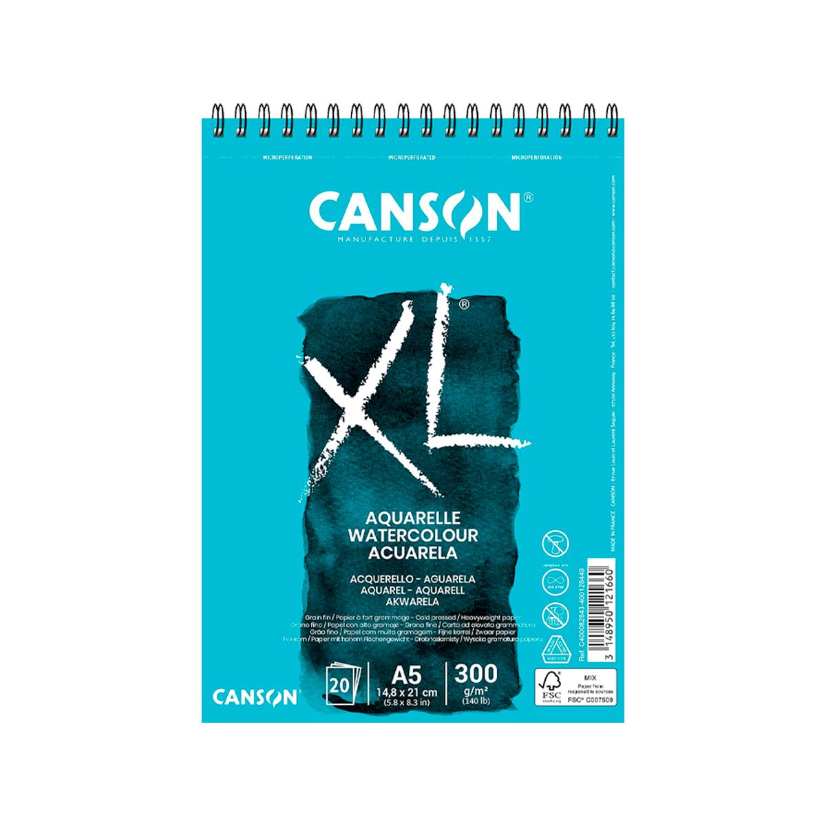 CANSON - Croquera Canson XL Aquarelle A5 300grs 20hj