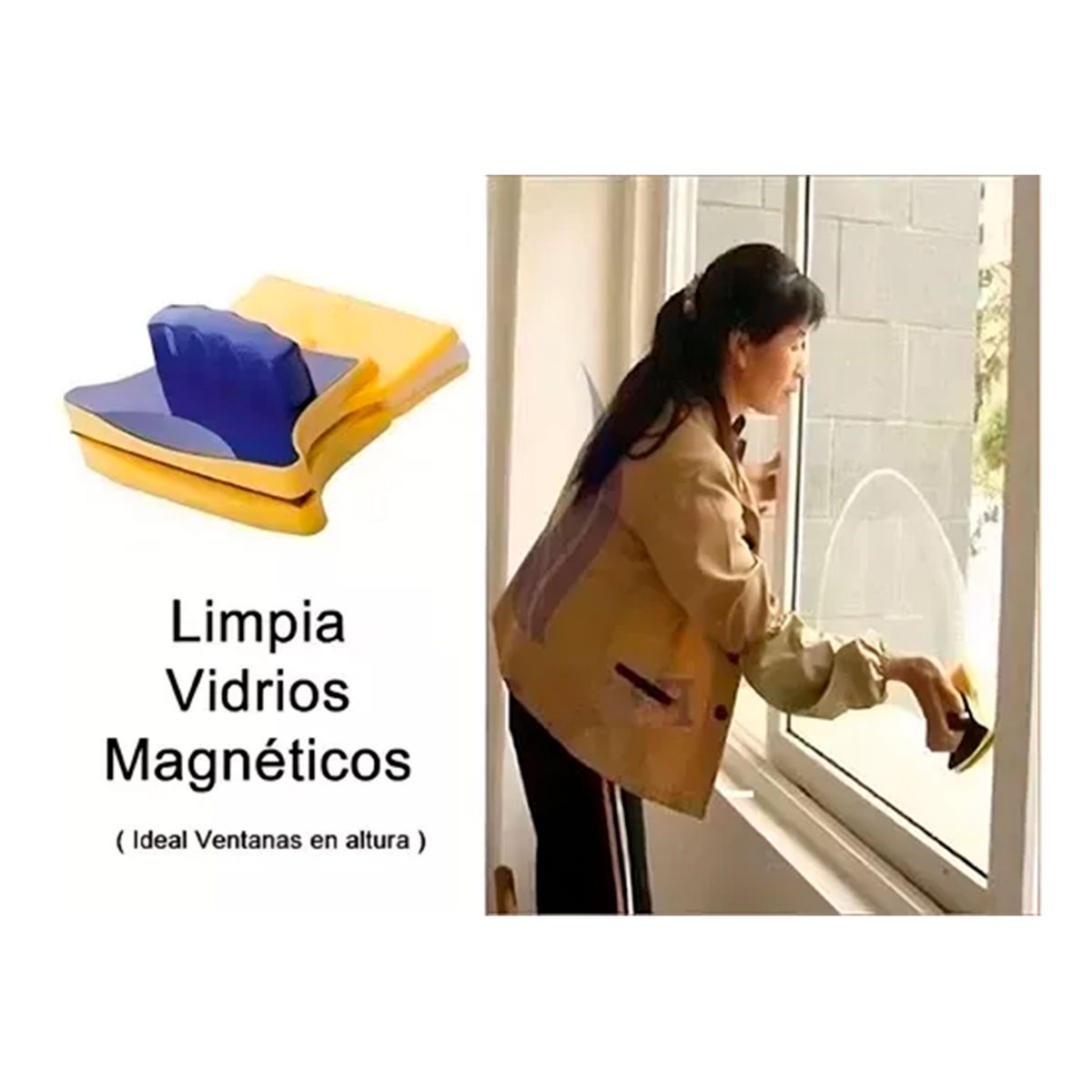 GENERICO - Limpiador De Vidrio Magnetico Para Ventanas
