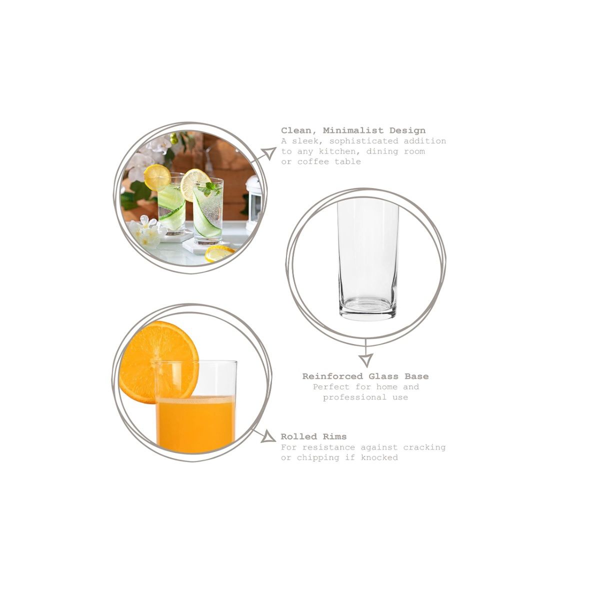 LAV - Vasos de Vidrio Premium LAV 300ml - 6 Unidades