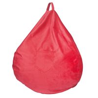 Pouf Pera Rojo Felpa 100x80x80 cm Máxima Design