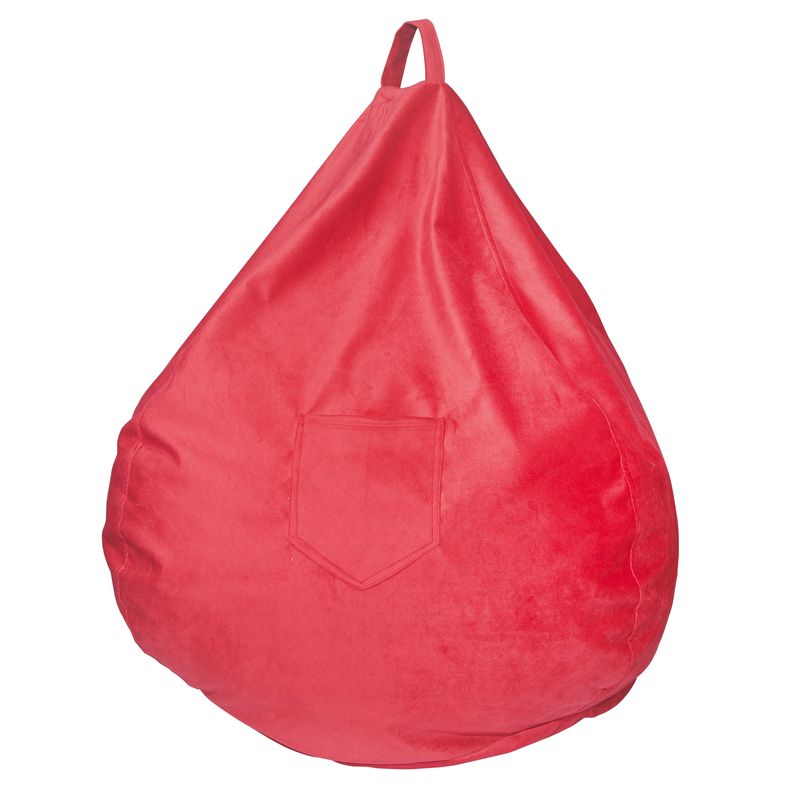 GENERICO - Pouf Pera Rojo Felpa 100x80x80 cm Máxima Design