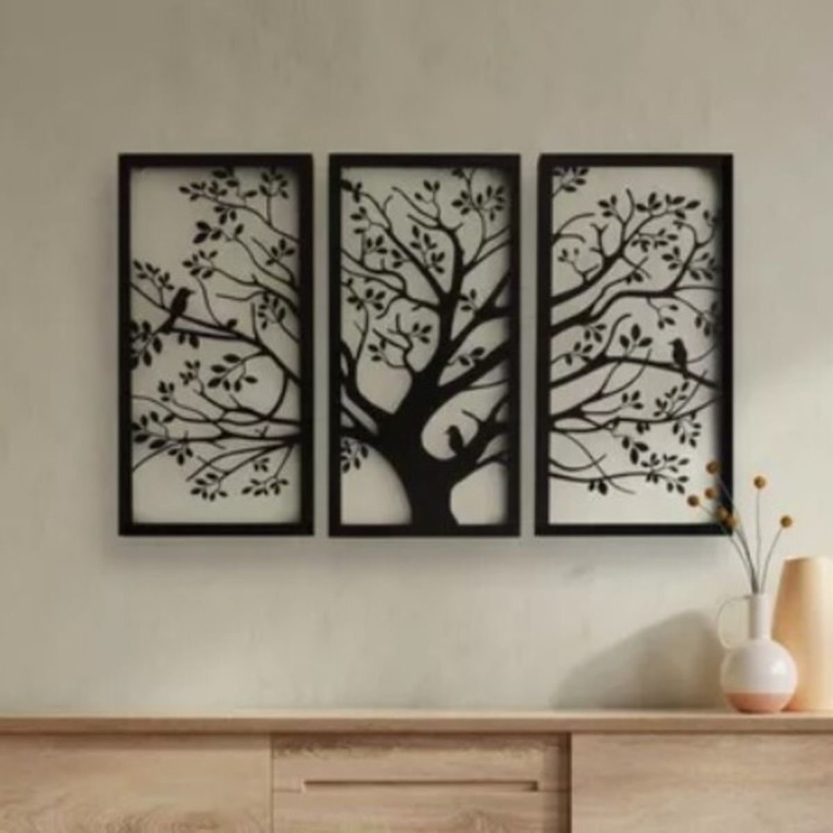 GENERICO - CUADRO DECORATIVO ARBOL DE LA VIDA ARTESANAL EN MADERA MDF 3MM