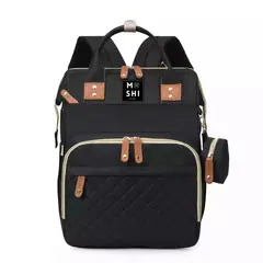 GENERICO - Bolso Mochila Maternal Pañalera Diseño Lululemon Negro