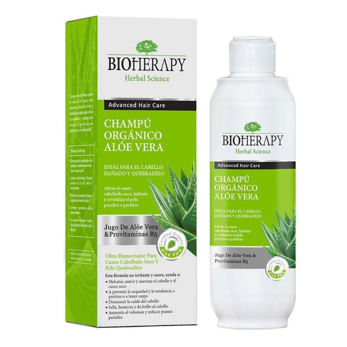 BIOHERAPY - Shampoo De Aloe Vera Organico Para Cabellos Secos Bioherapy