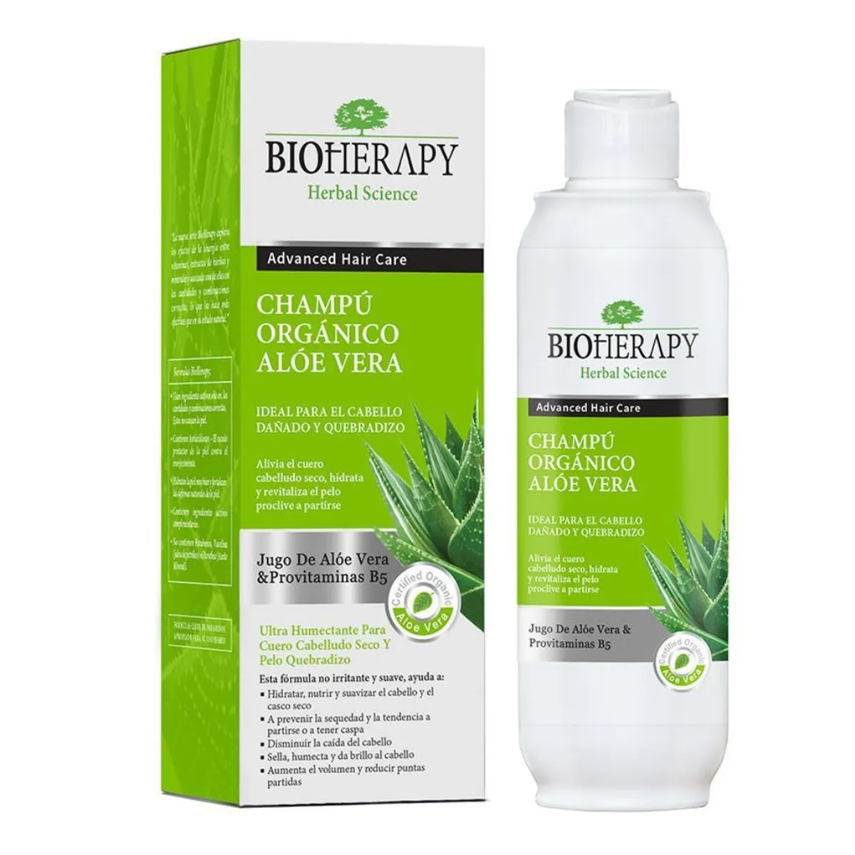 BIOHERAPY - Shampoo De Aloe Vera Organico Para Cabellos Secos Bioherapy