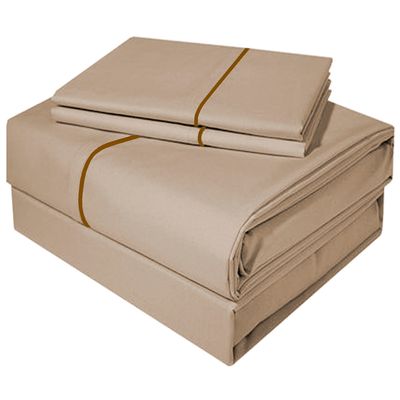 Imagen 2 del producto Juego De Sabanas 1,5 Plaza Diversión Natural Mocaccino 300 Hilos