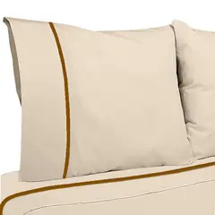 VICTORIANAS - Juego De Sabanas 1 Plaza Diversión Natural Crudo 300 Hilos