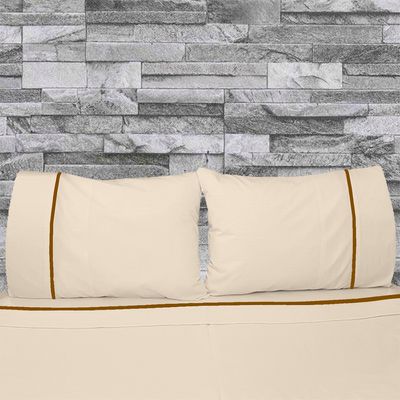 Imagen 2 del producto Juego De Sabanas 1 Plaza Diversión Natural Crudo 300 Hilos