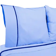 VICTORIANAS - Juego De Sabanas Queen Diversión Natural Celeste 300 Hilos