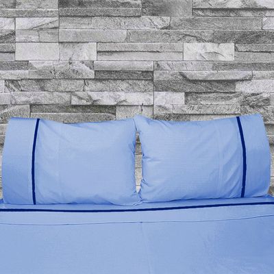 Imagen 2 del producto Juego De Sabanas Queen Diversión Natural Celeste 300 Hilos