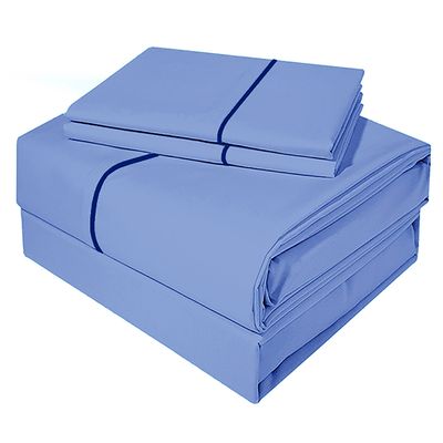 Imagen 2 del producto Juego De Sabanas 1,5 Plaza Diversión Natural Celeste 300 Hilos