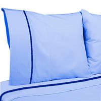 Juego De Sabanas 1 Plaza Diversión Natural Celeste 300 Hilos