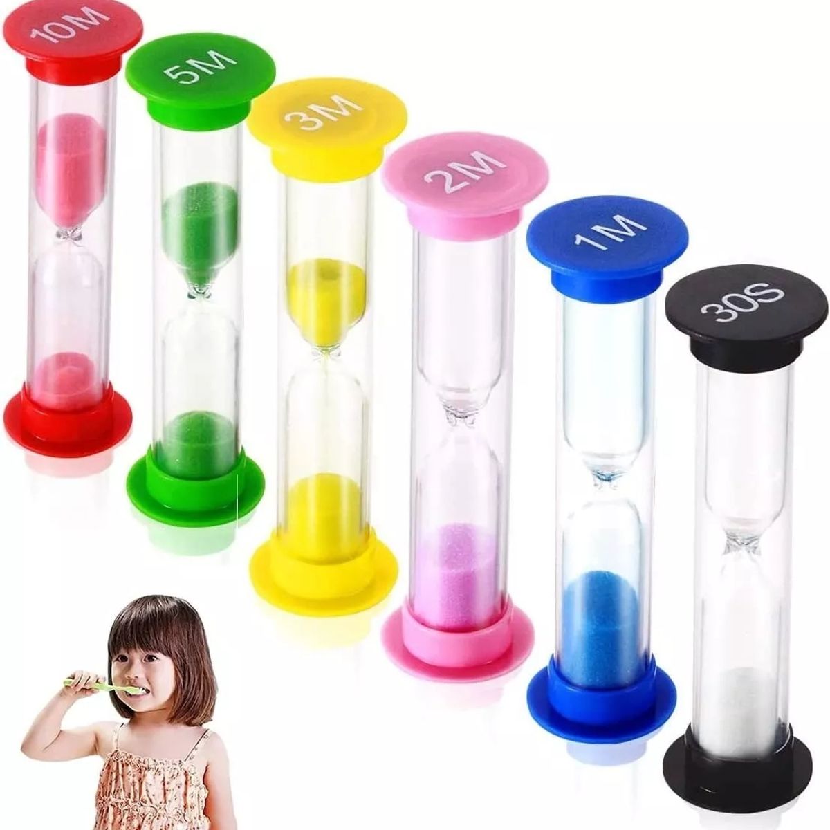 KUANGYE - Relojes De Arena Juegos D&d 6 Tiempos 30s 1 2 3 5 10 Mins