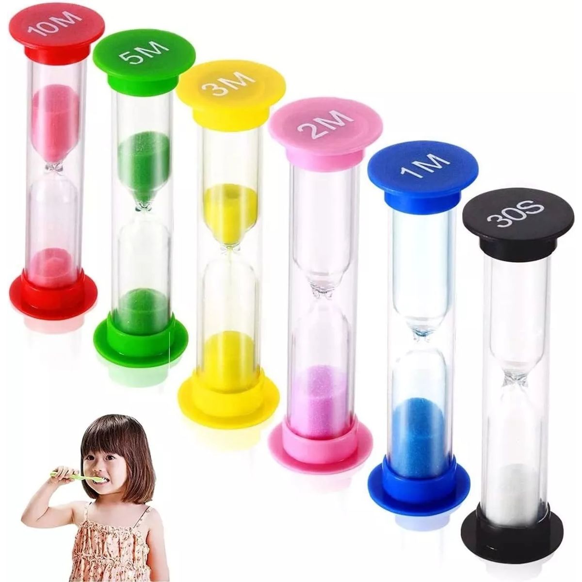 KUANGYE - Relojes De Arena Juegos D&d 6 Tiempos 30s 1 2 3 5 10 Mins