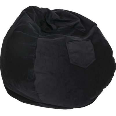 Imagen 2 del producto Funda Pouf Pera Negro Felpa Sin Relleno 100x80x80 cm Máxima Design