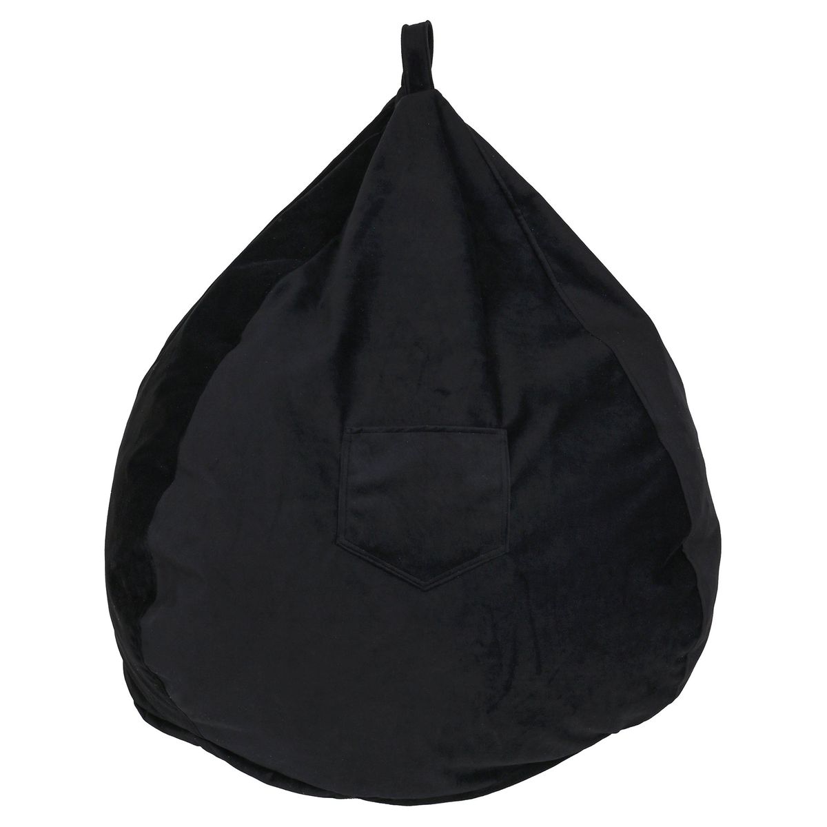 GENERICO - Funda Pouf Pera Infantil Negro Sin Relleno 60x50x50 cm