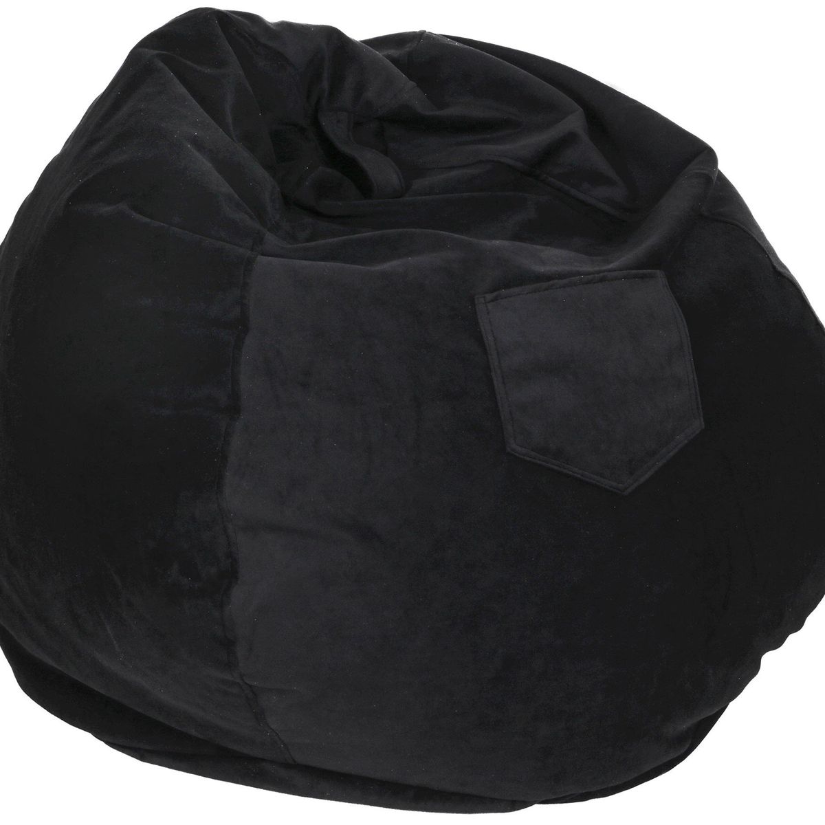 GENERICO - Funda Pouf Pera Infantil Negro Sin Relleno 60x50x50 cm