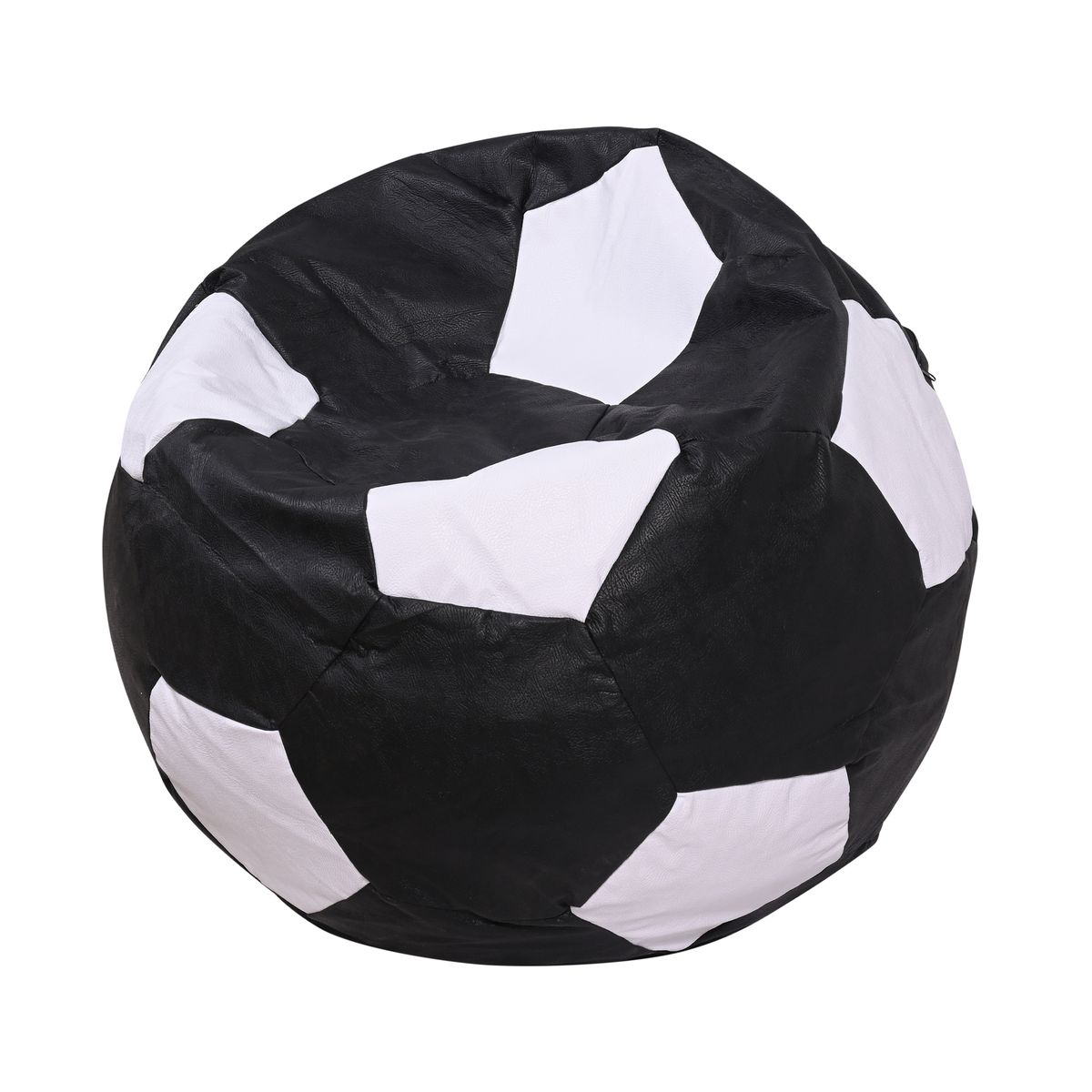 GENERICO - Funda Pouf Pera Futbol Negro Blanco Sin Relleno 80x80x80