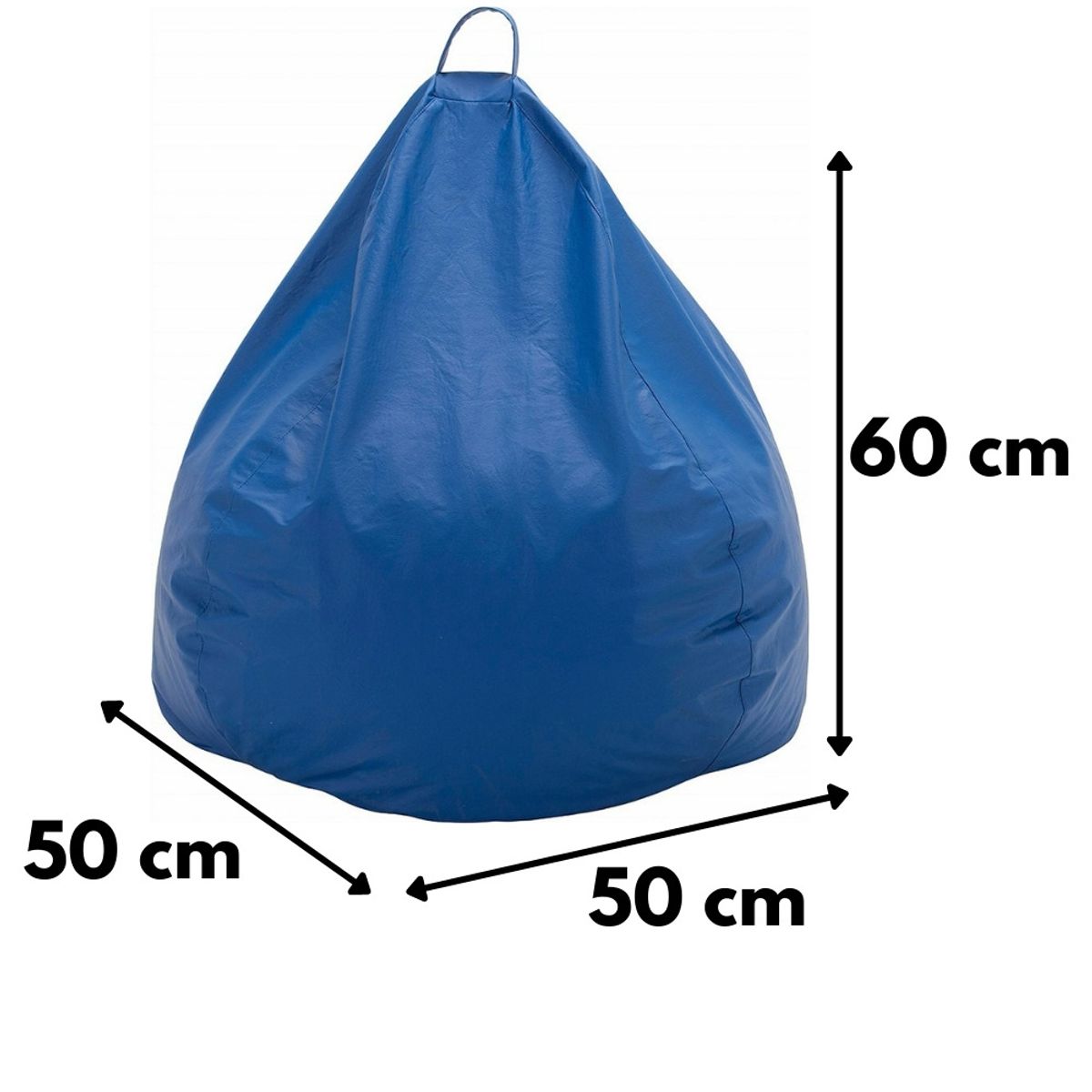 GENERICO - Funda Pouf Pera Infantil Azul Eco Cuero 60x50x50 cm Máxima Design
