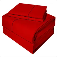 VICTORIANAS - Juego De Sábanas 1 Plaza Diversión Delicato Rojo 300 Hilos