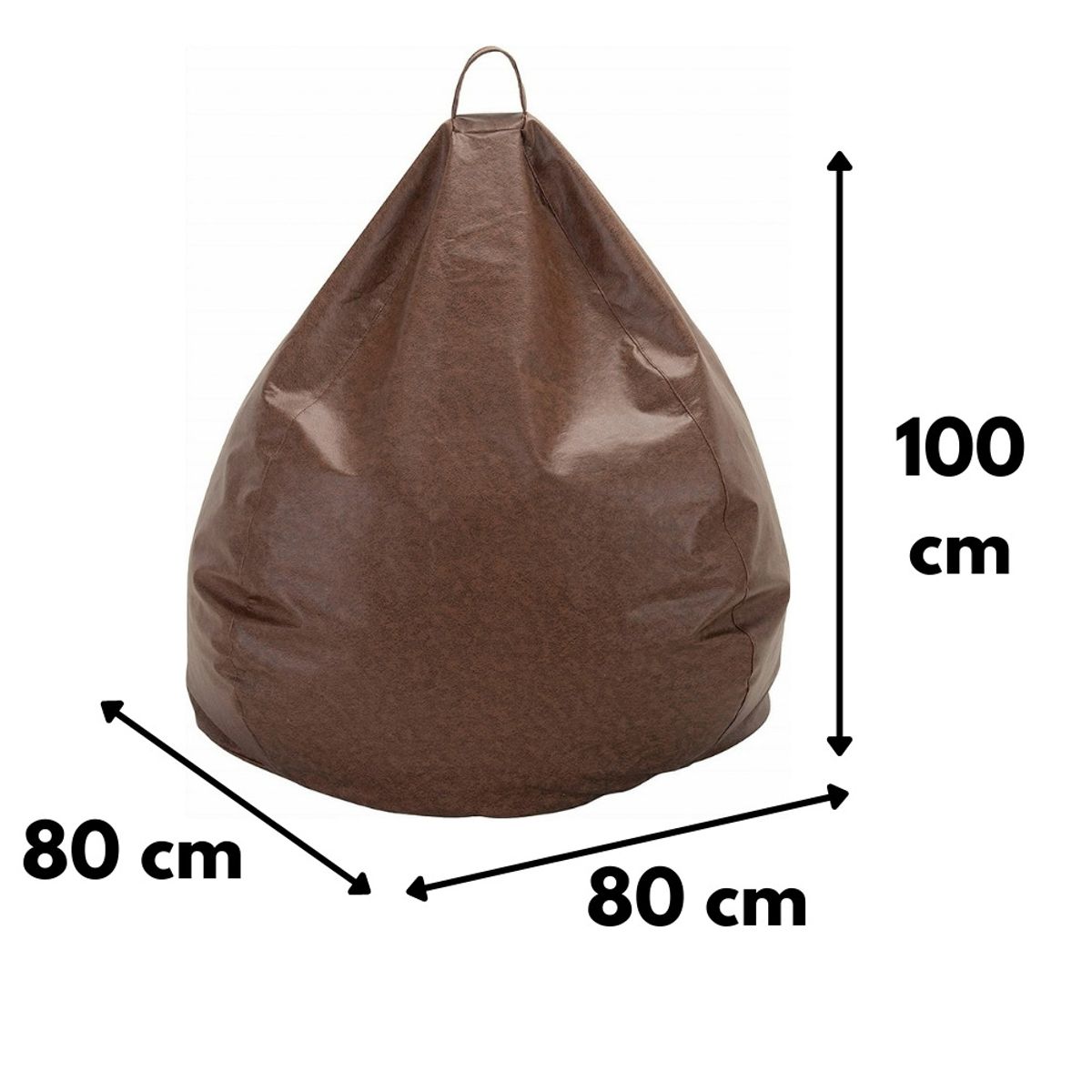 GENERICO - Funda Pouf Pera Café Eco Cuero 100x80x80 cm Máxima Design