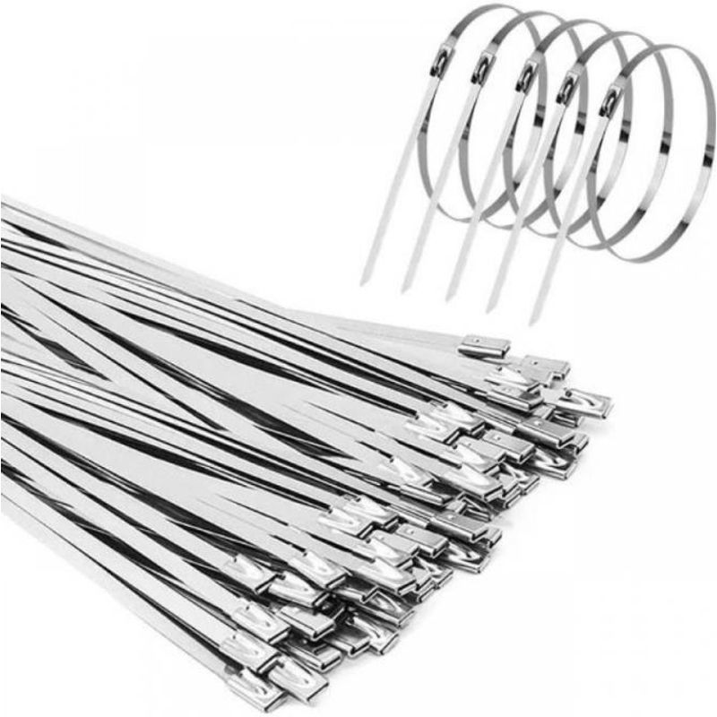 KUANGYE - Abrazadera Metálica 200 Mm Amarra Acero Inoxidable 100 Unidad