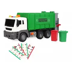 KUANGYE - Camión De Basura Con 2 Botes De Basura Con Luz Y Sonido