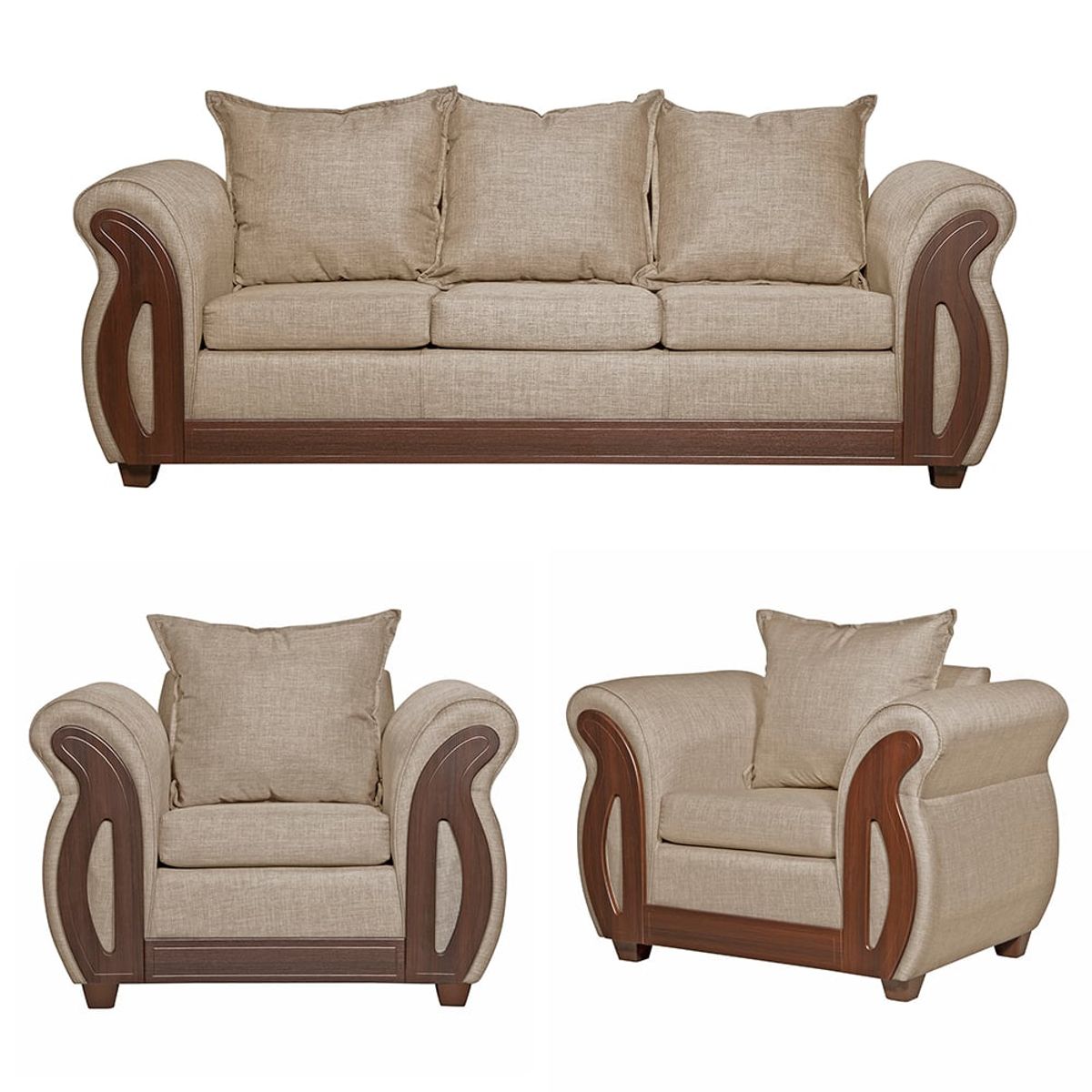 RUZAM MOBEL - LIVING 3-1-1 ISIDORA BEIGE LINO