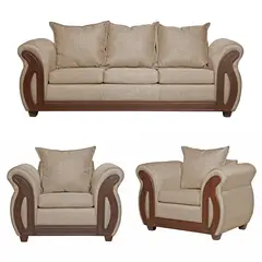RUZAM MOBEL - JUEGO DE LIVING 3-1-1 ISIDORA BEIGE LINO