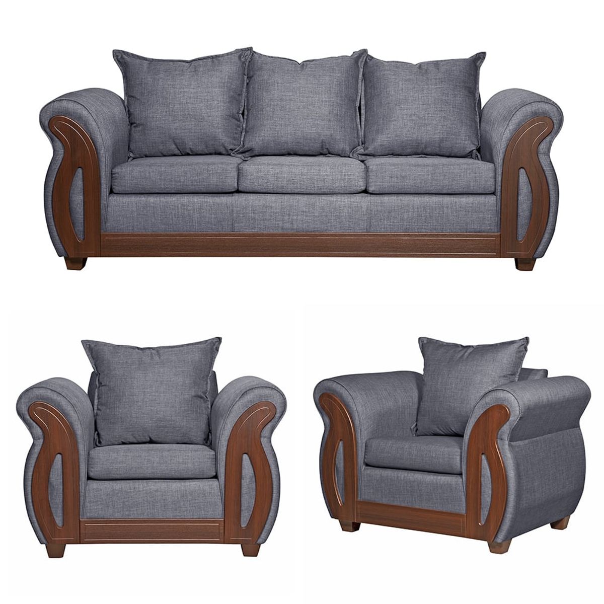 RUZAM MOBEL - LIVING 3-1-1 ISIDORA GRIS LINO