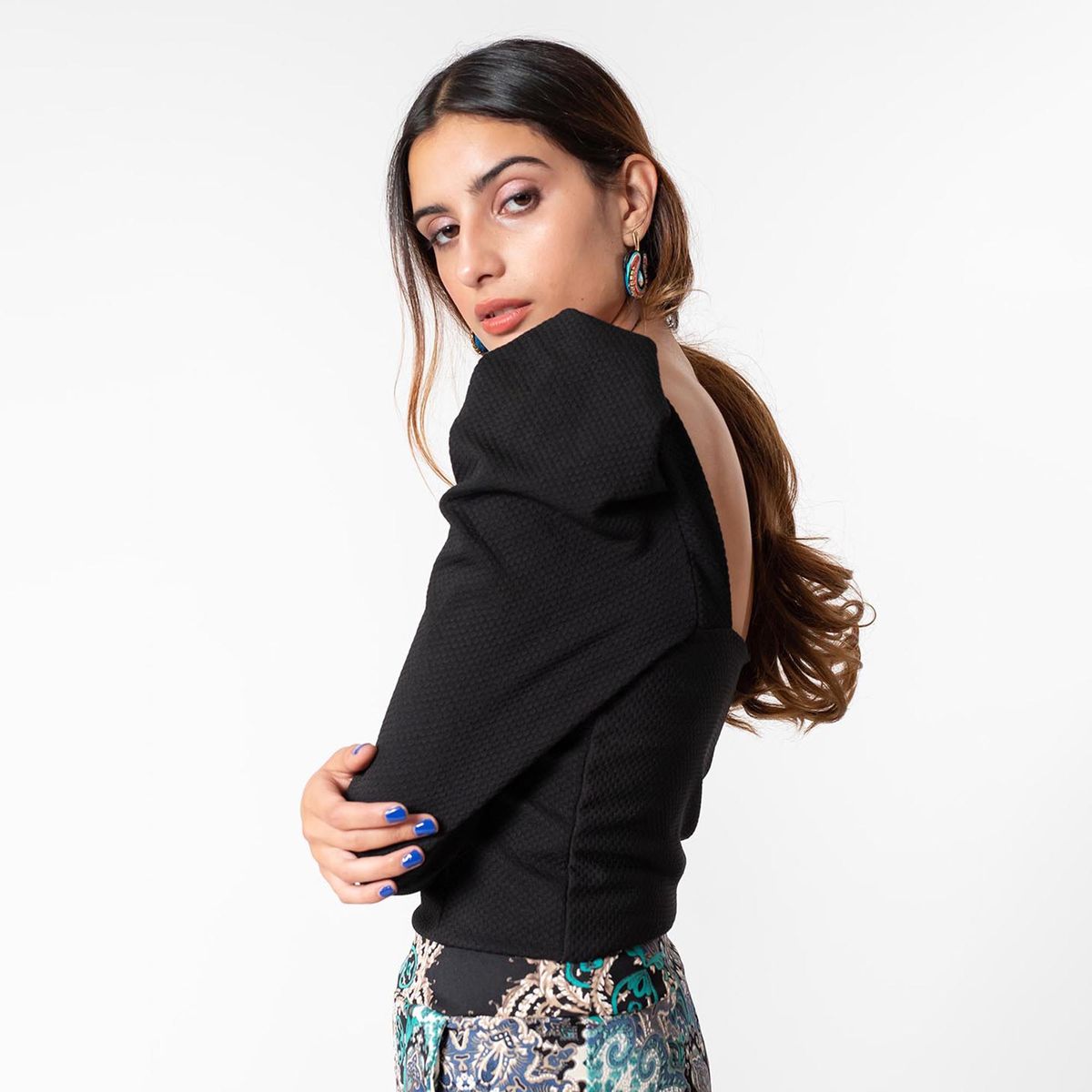 NATALIA SEGUEL - Polera Anastasia Negro Natalia Seguel