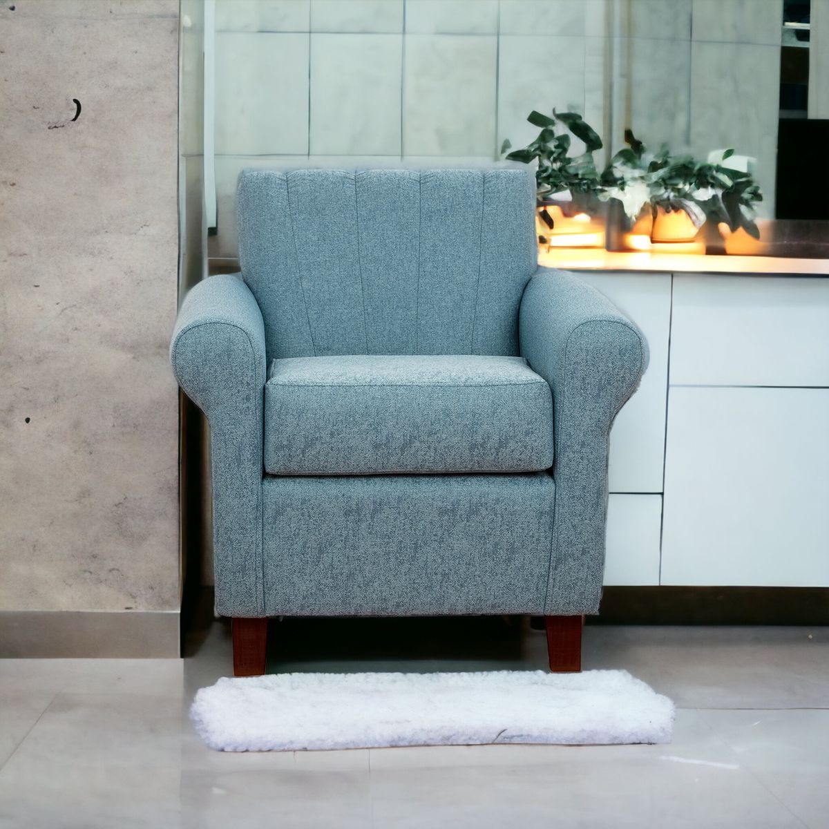 MUEBLES AMERICA - Poltrona Lucy Lino Sidelli Azul Claro