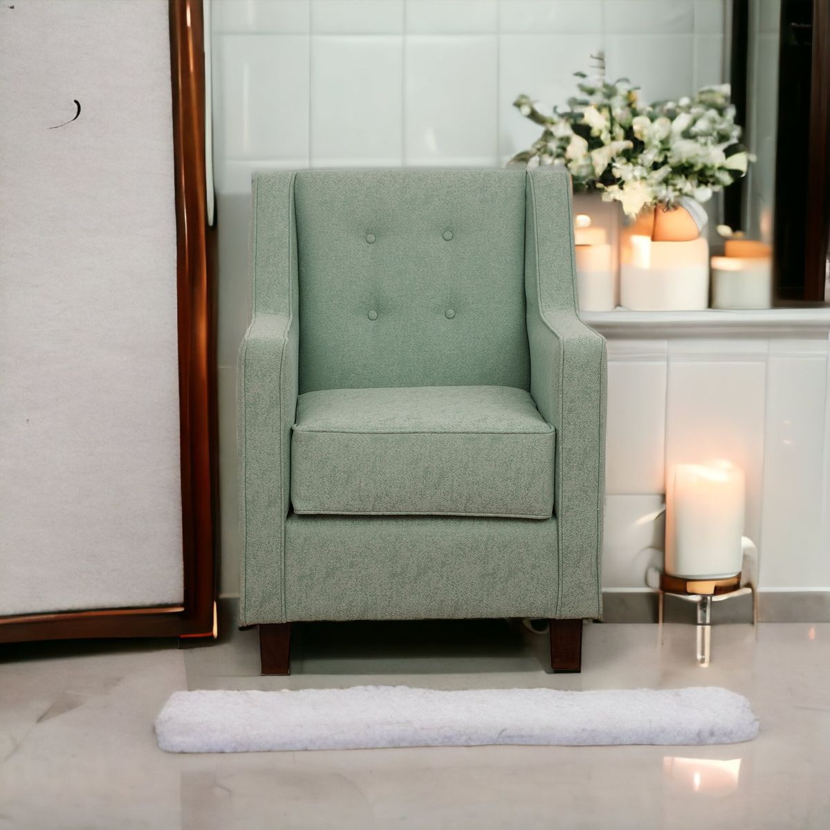 MUEBLES AMERICA - Poltrona Belén Lino Sidelli Verde Agua