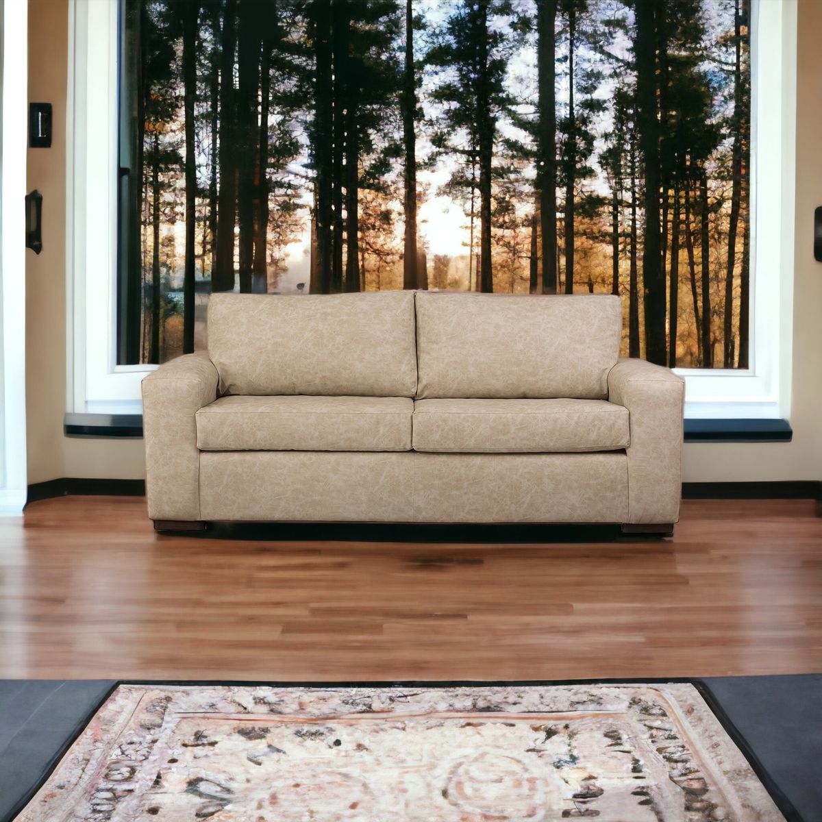 MUEBLES AMERICA - Sofá Infinity 3 Cuerpos Cuero Auris Beige