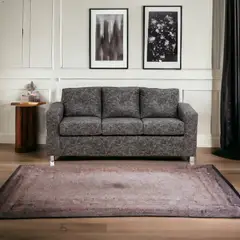 MUEBLES AMERICA - Sofá George 3 Cuerpos Cuero Auris Gris