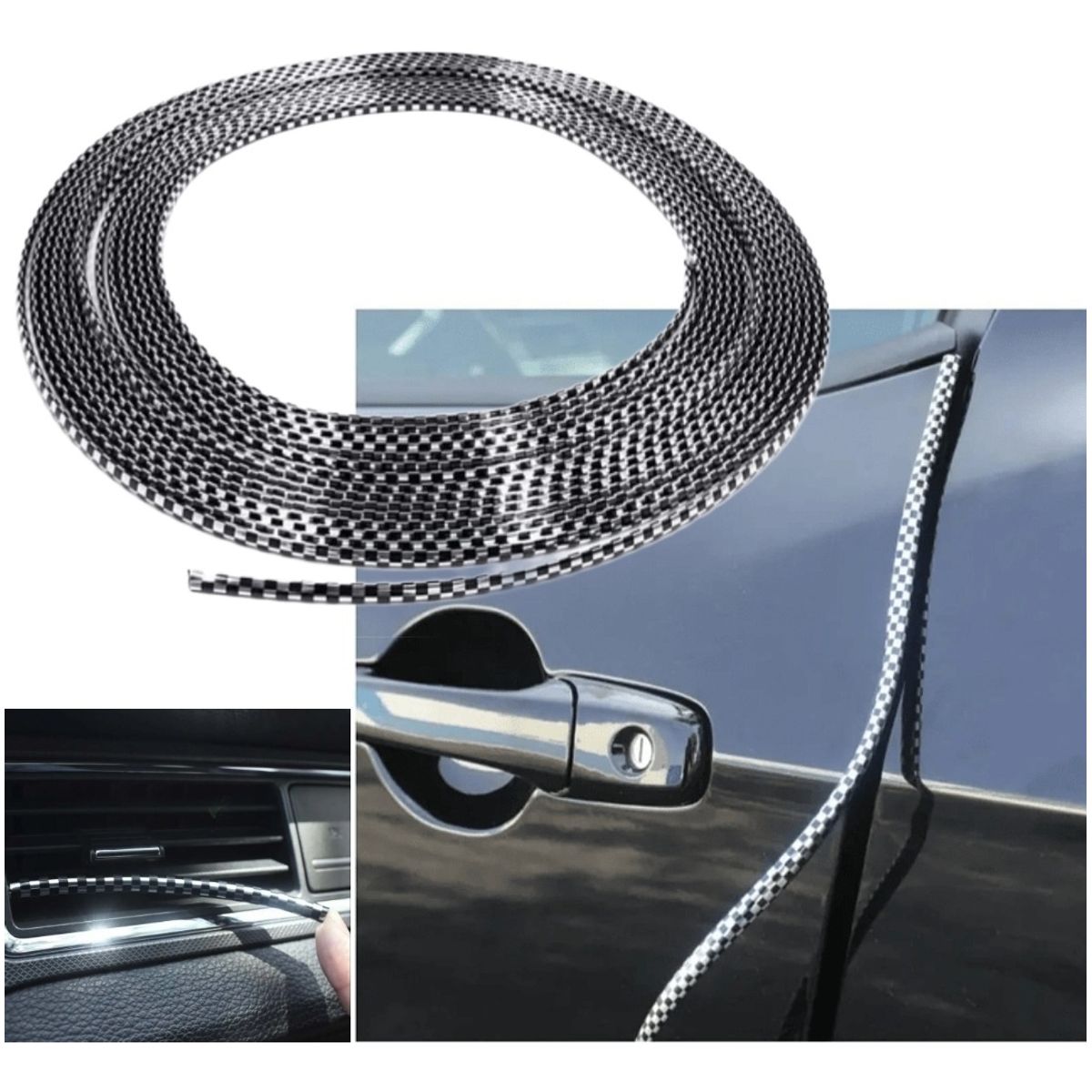 GENERICO - Moldura De Auto Protectora Puertas Y Capot 15m FIBRA