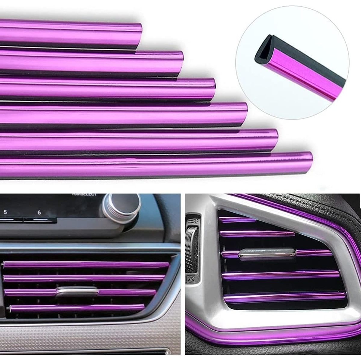 GENERICO - Moldura Decorativa Rejilla Ventilación Tuning LILA