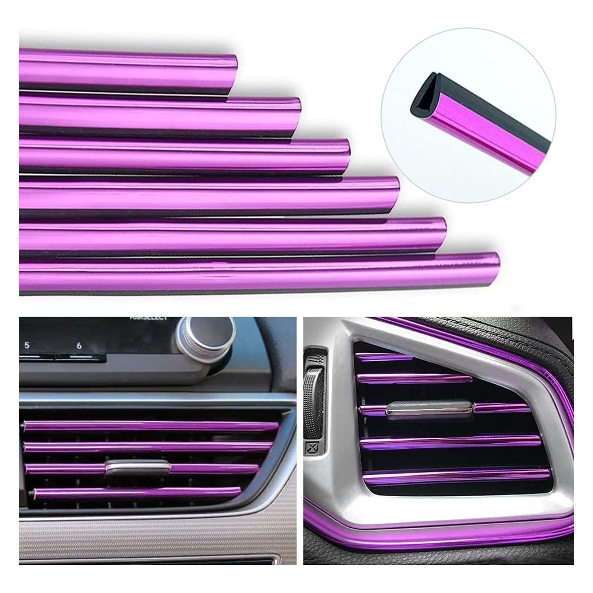 GENERICO - Moldura Decorativa Rejilla Ventilación Tuning LILA