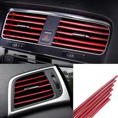 GENERICO - Moldura Decorativa Rejilla Ventilación Tuning ROJO