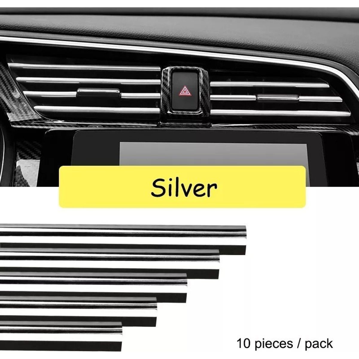 GENERICO - Moldura Decorativa Rejilla Ventilación Tuning CROMADO