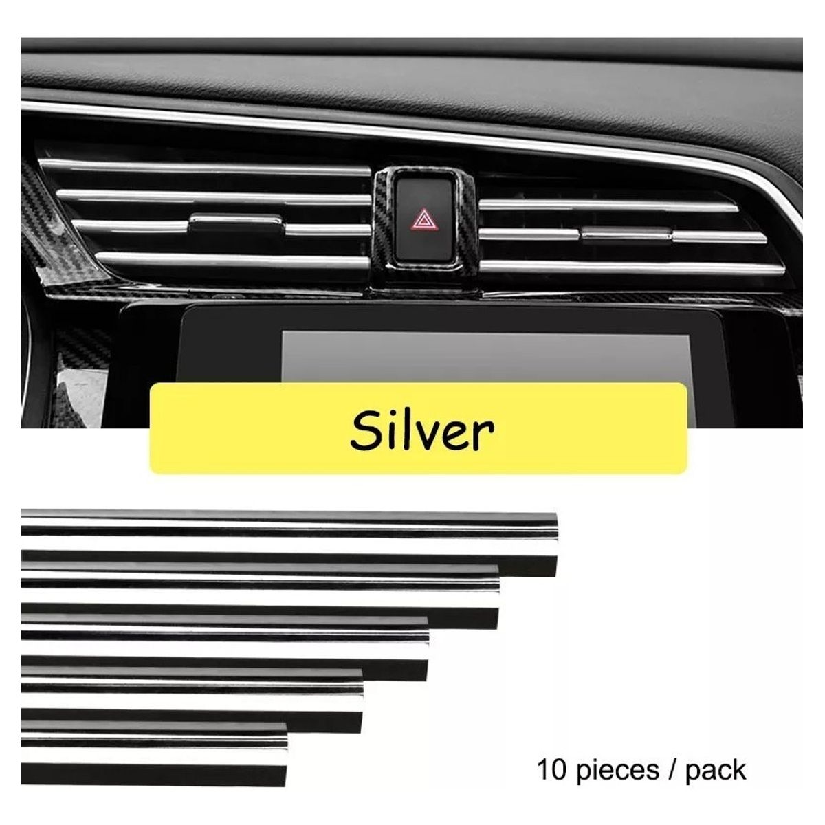 GENERICO - Moldura Decorativa Rejilla Ventilación Tuning CROMADO