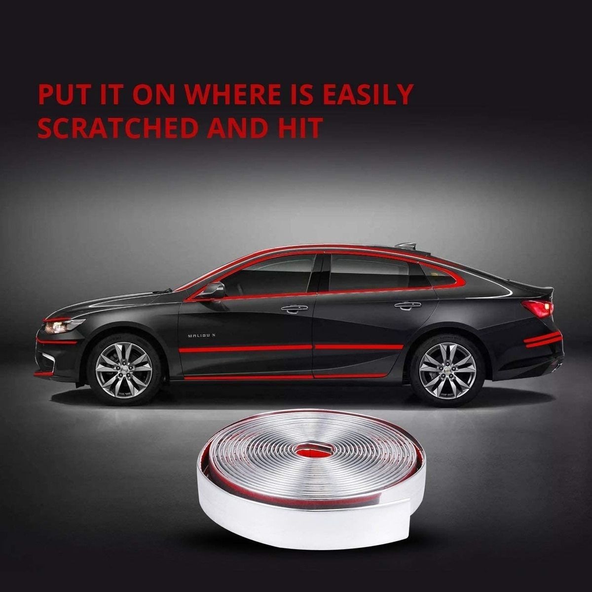 GENERICO - Moldura Cromada 20mm Adhesiva Auto Tuning Universal