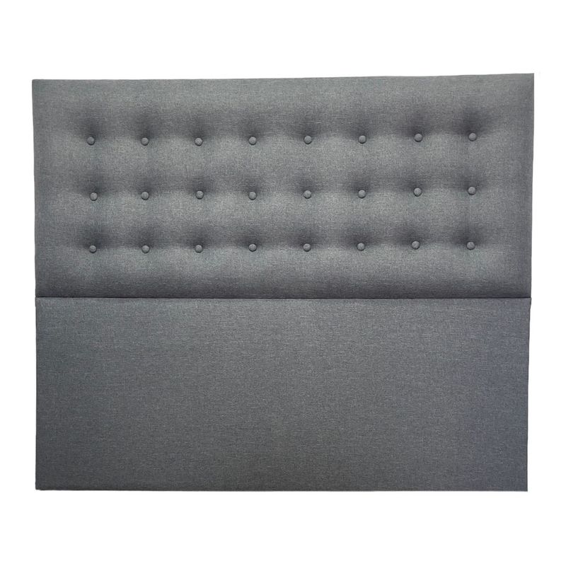 GENERICO - Respaldo para Cama 2 plazas Botones Lino gris medio