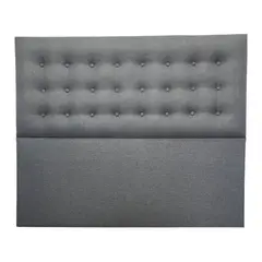 GENERICO - Respaldo para Cama 2 plazas Botones Lino gris medio