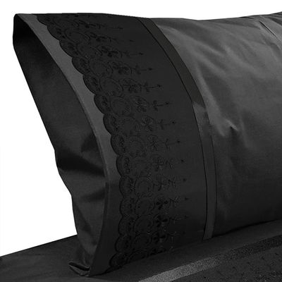 Imagen 2 del producto Juego De Sabanas King Dark Broderie Negro 300 Hilos