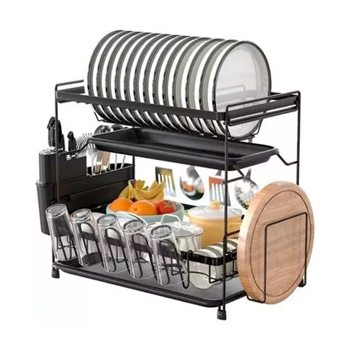 GENERICO - Escurridor De Loza Elegante Aluminio 2 Niveles