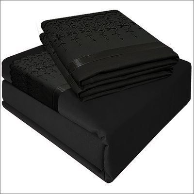 Imagen 2 del producto Juego De Sabanas 1,5 Plaza Dark Broderie Negro 300 Hilos