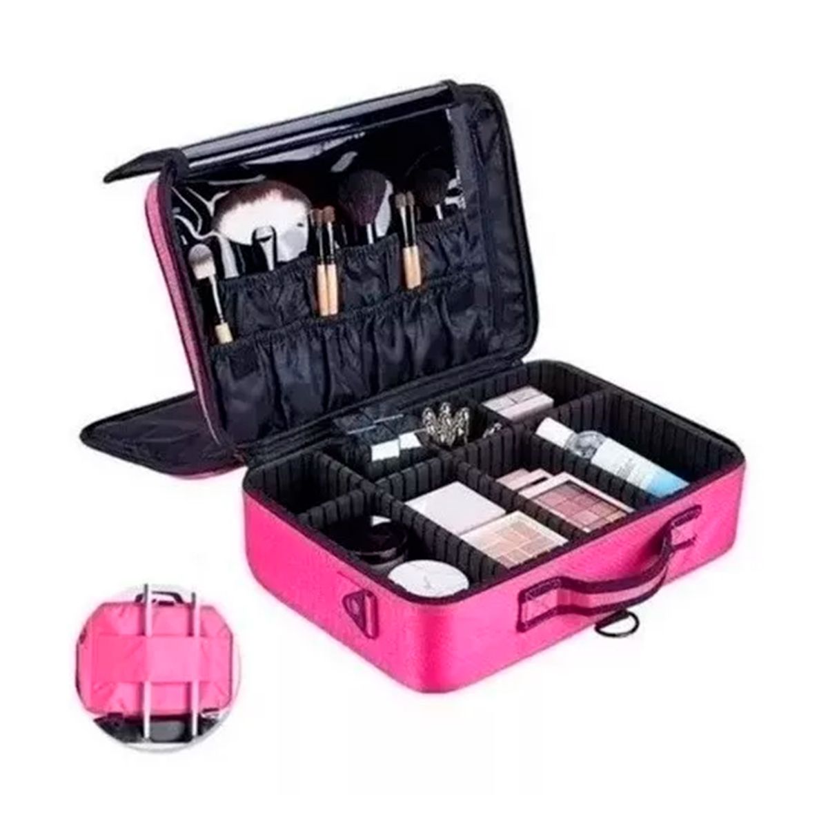 GENERICO - Maleta De Maquillaje De Mano Portatil Fucsia
